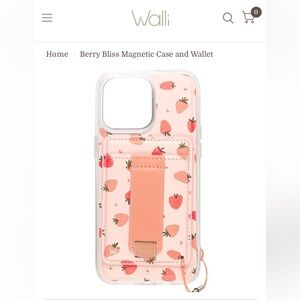 Walli Case : Strawberry Bliss Magnetic Case and Wallet for iPhone 13 Pro